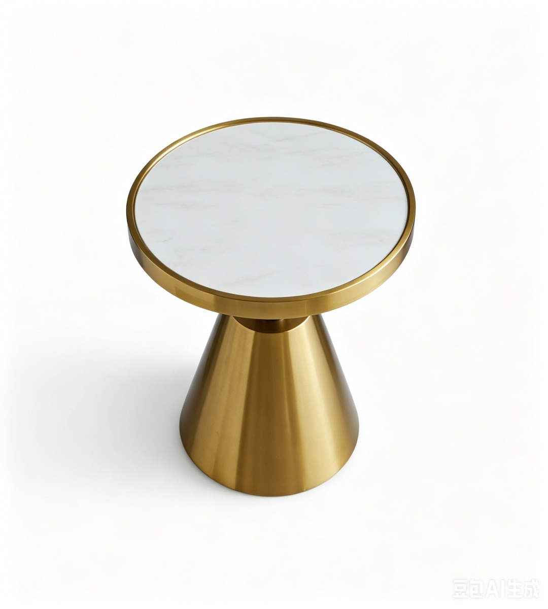 輕奢白色岩板圓形茶几 Light Luxury White Sintered Stone Round Coffee Table