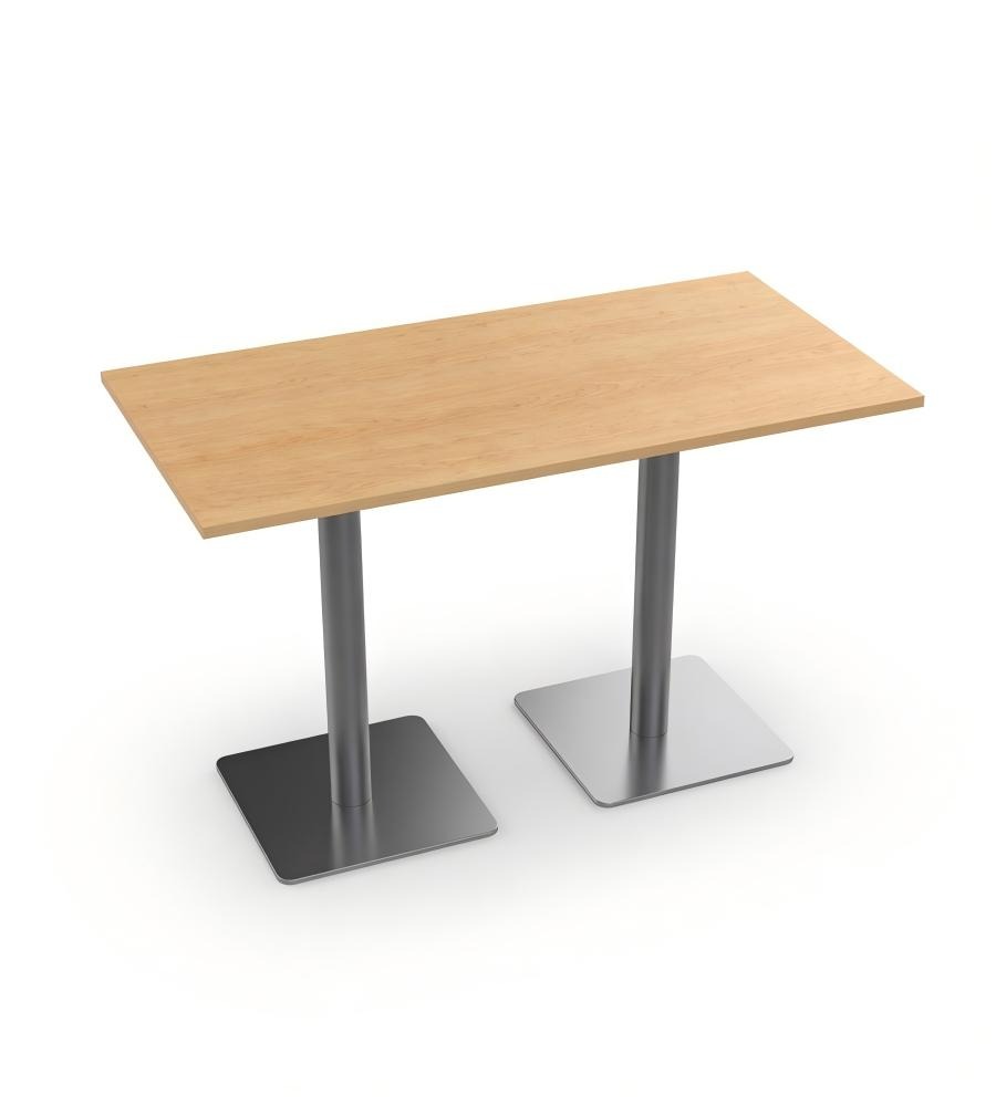 淺木色實木長方形不銹鋼方腳餐廳餐枱 Modern Wood Rectangular Dining Table