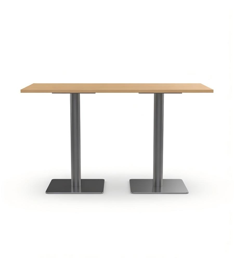 淺木色實木長方形不銹鋼方腳餐廳餐枱 Modern Wood Rectangular Dining Table