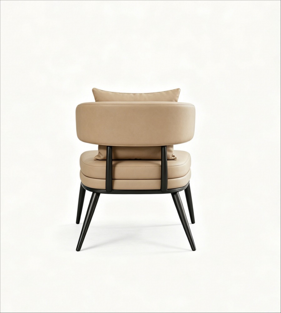 現代簡約米色西皮單座位梳化 Modern Minimalist Beige PU Leather Single-Seater Sofa