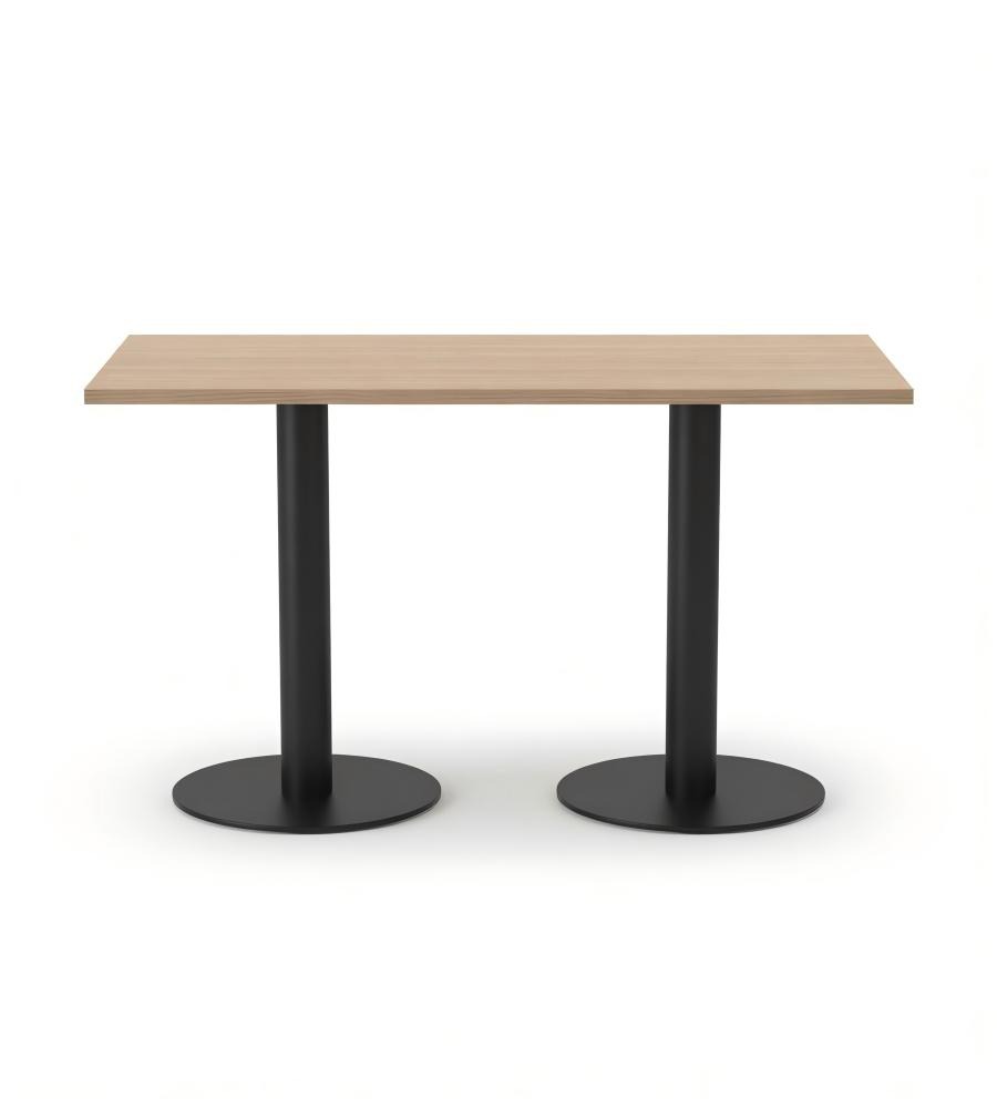 現代茶餐廳淺木色長方形鋼架餐枱 | Modern Wood Dining Table