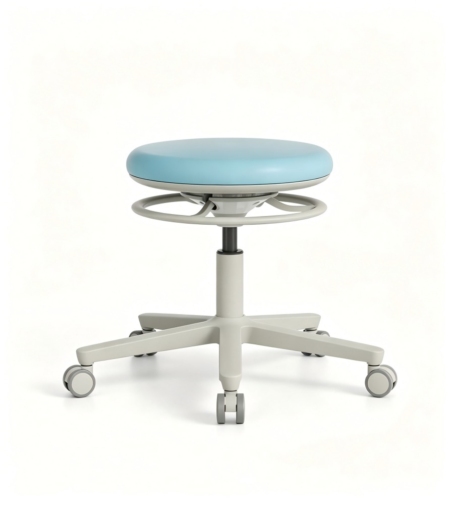舒適實用淺藍色布藝可升降帶轆辦公椅 Light Blue Fabric Adjustable Office Chair