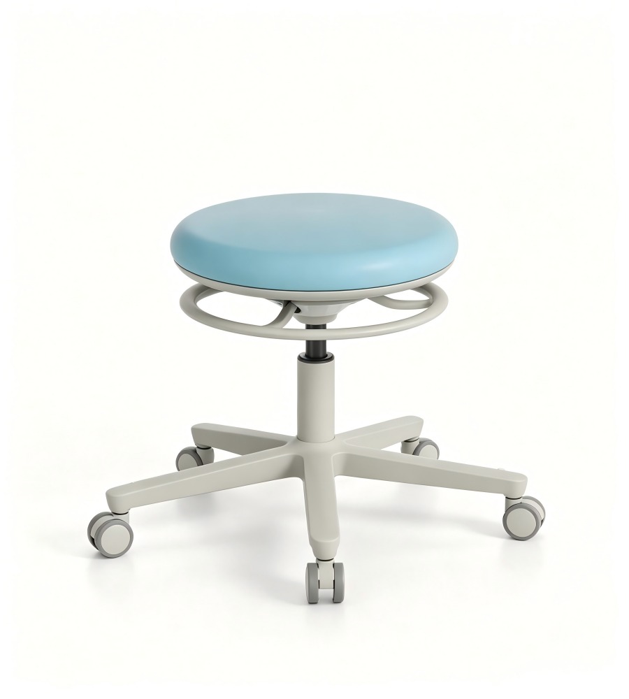 舒適實用淺藍色布藝可升降帶轆辦公椅 Light Blue Fabric Adjustable Office Chair