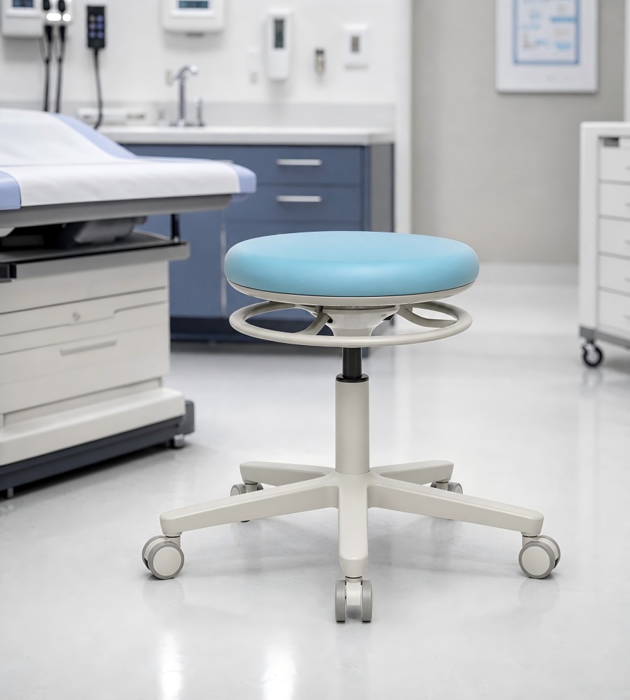 舒適實用淺藍色布藝可升降帶轆辦公椅 Light Blue Fabric Adjustable Office Chair