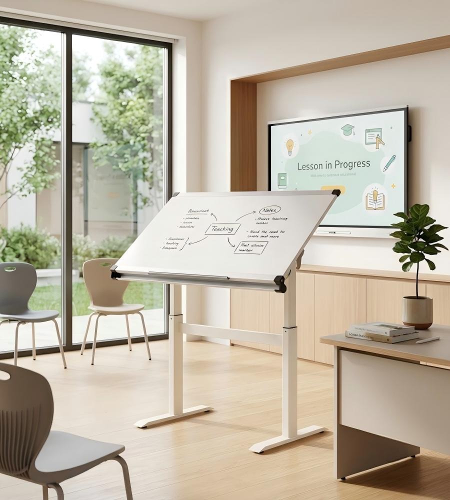 可調角度氣動翻轉講台 Adjustable Angle Pneumatic Flip-Top Podium