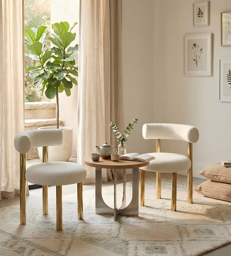 圓融絨面休閒椅 Soft Round Bouclé Chair